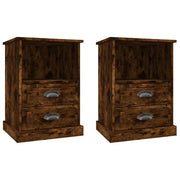 Set di 2 Comodini | Armadio da Notte | Mobiletto da notte Rovere Fumo 43x36x60 cm