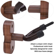 Sostegno per violino in legno base - Montaggio a muro - Forma di violino - Disegno del arco - Cuscino di protezione - Accessori professionali - Sostegno per strumenti