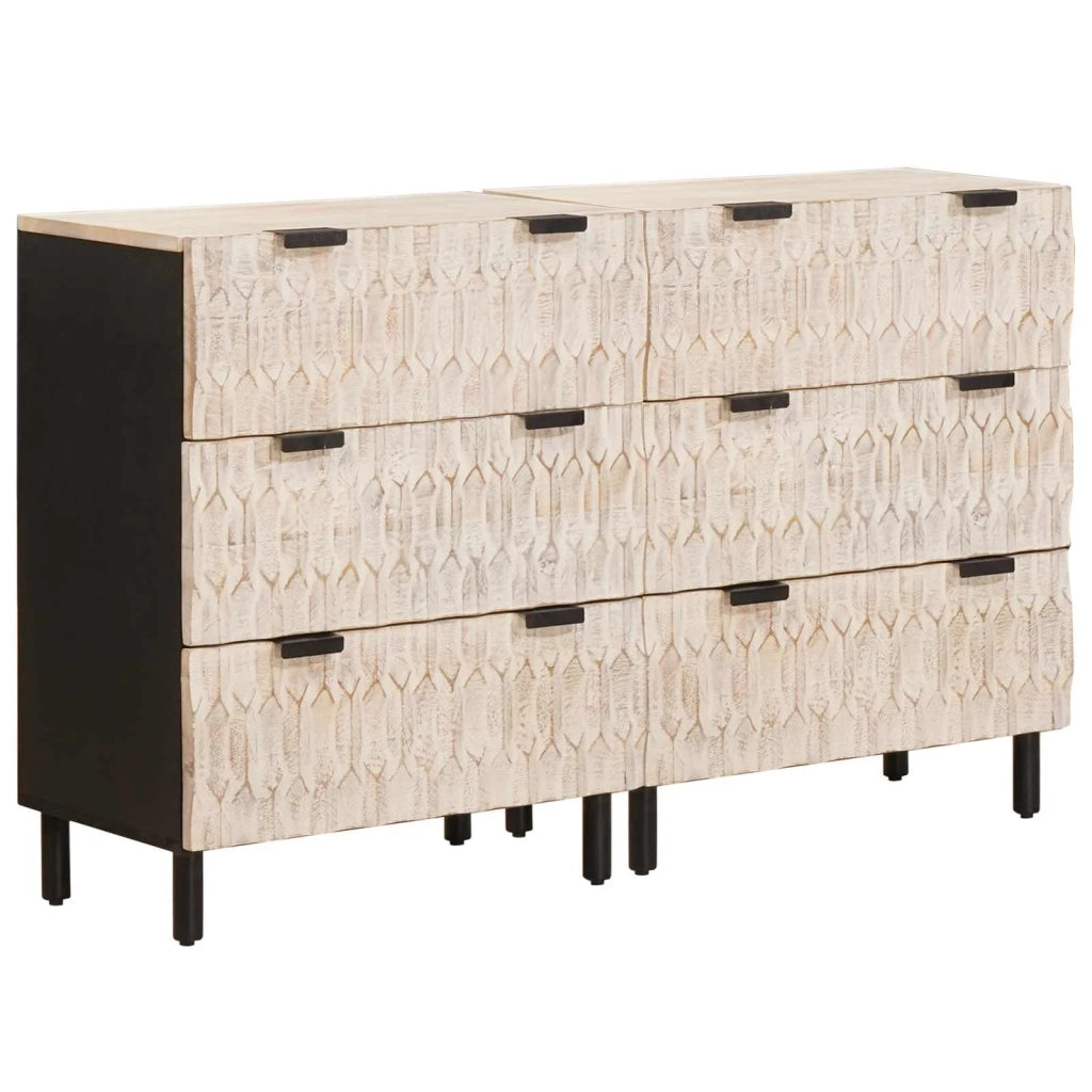 Credenza 2 pcs Finitura Bianco Lavato 60 x 33 x 75 cm 3310028