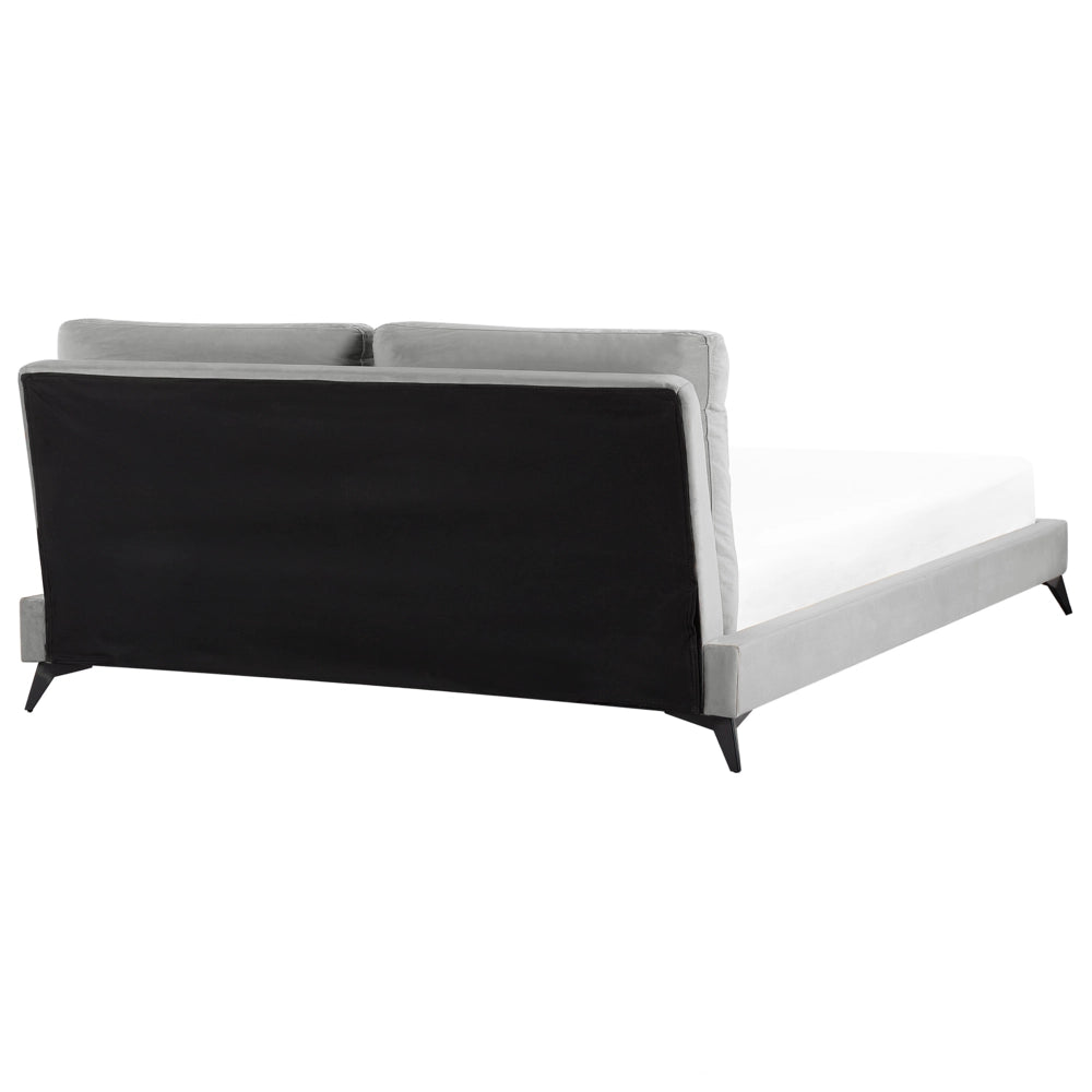 Letto imbottito moderno in velluto di colore grigio 180 x 200 cm moderno elegante
