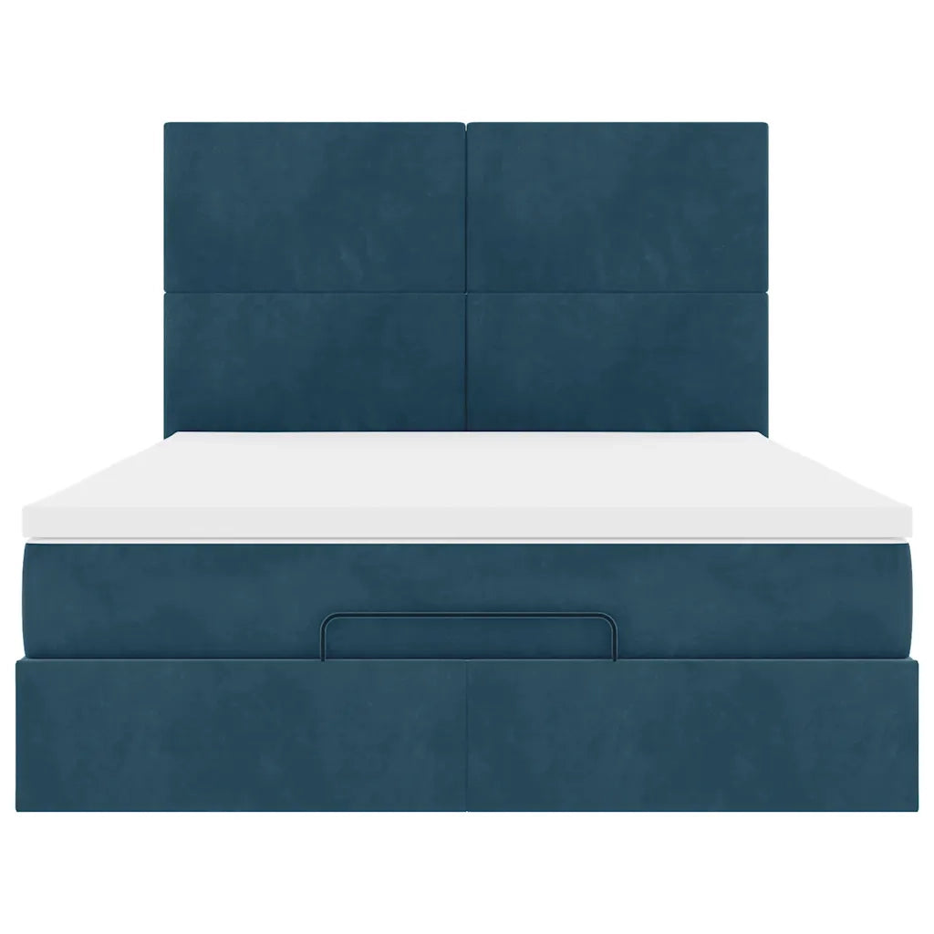 Struttura Letto Pouf con Materassi 140x190 cm in Velluto 3314250