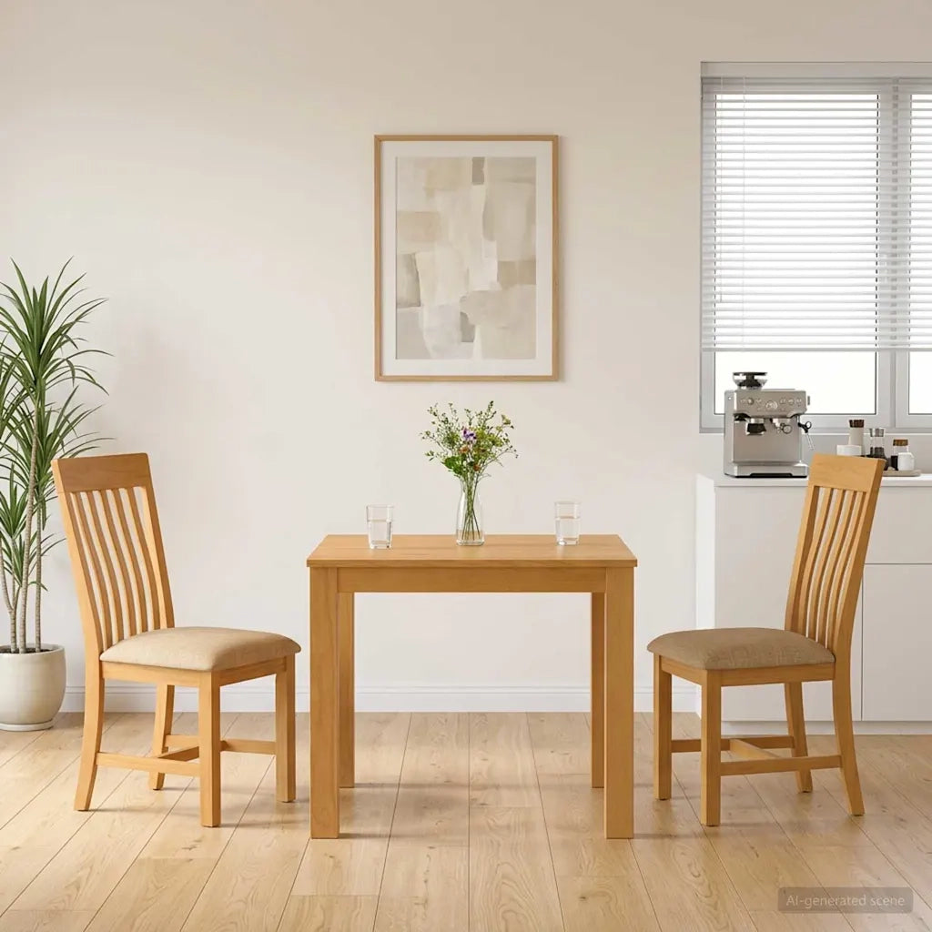 Set da pranzo 3 pz Beige Legno di Quercia Massello 3430321