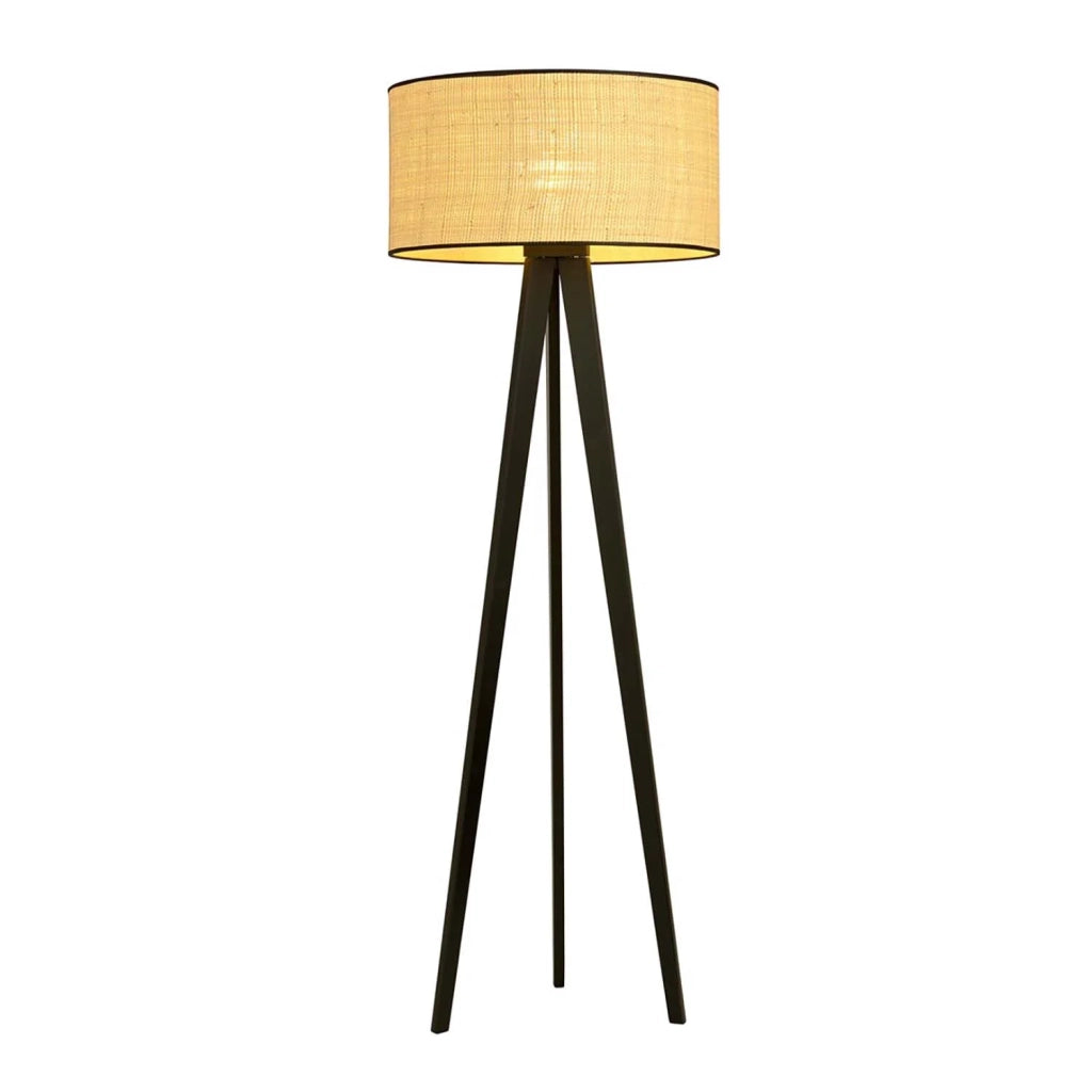 Piantana Moderno Drago Acciaio Nero Marrone 1 Luce E27 Ip20