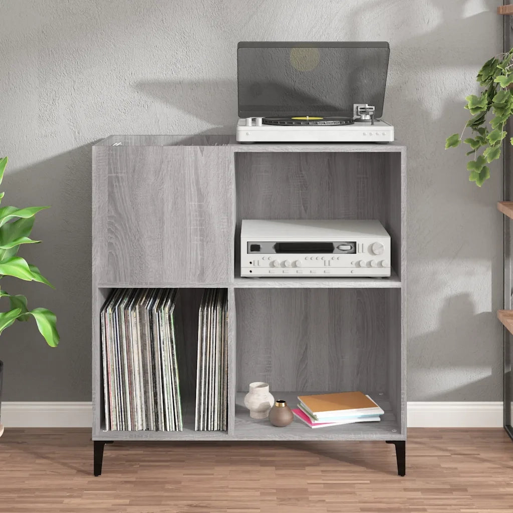 Mobile Porta Dischi Grigio Sonoma 84,5x38x89 Legno Multistratocod mxl 104184