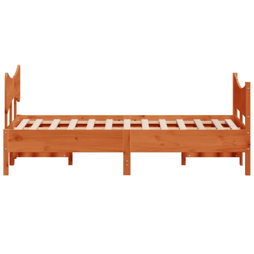 vidaXL Letto senza Materasso Marrone Cera 120x190 cm in Legno di Pino