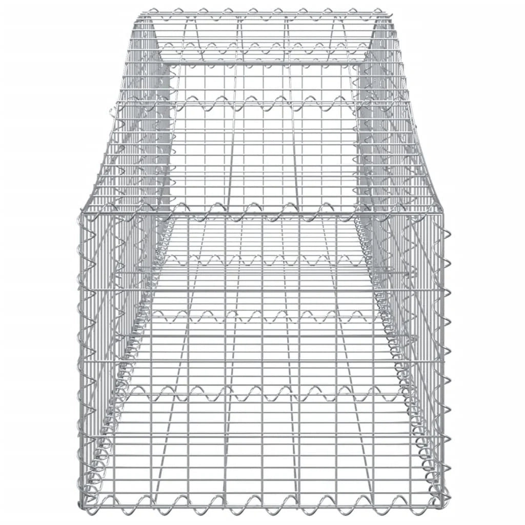 Set di 2 gabbioni ad arco per recinzione gabbia o muro di contenimento 200 x 50 x 40/60 cm ferro zincato argento 02_0041359