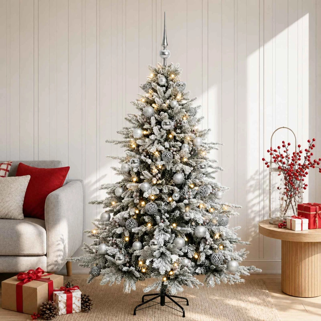 Albero di Natale artificiale con palline 120 cm 150 LED 3465967