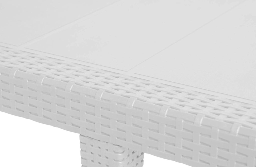 Abbaviva, Tavolo da Esterno 10 Posti Made in Italy, 90x150x72h cm Bianco