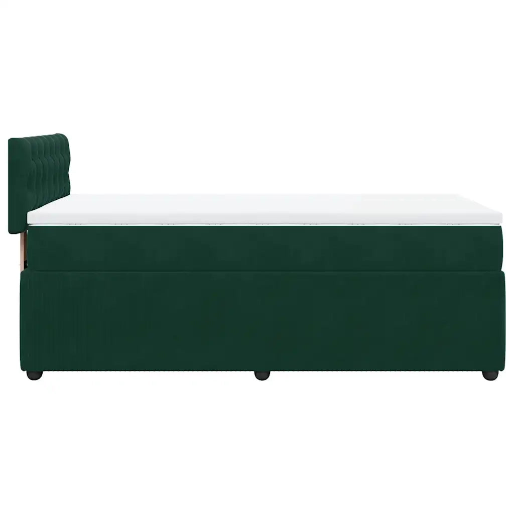 Giroletto a Molle con Materasso Verde Scuro 100x200 cm Velluto