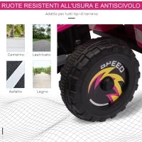 Quad per Bambini Elettrico con Batteria Ricaricabile 6V, e Velocità 2.8-4.6km/h, 72x40x45.5 cm, Rosa