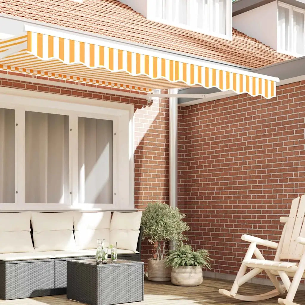 Tenda a Braccio Giallo e Bianco 580 x 20 cm Tela 42000680