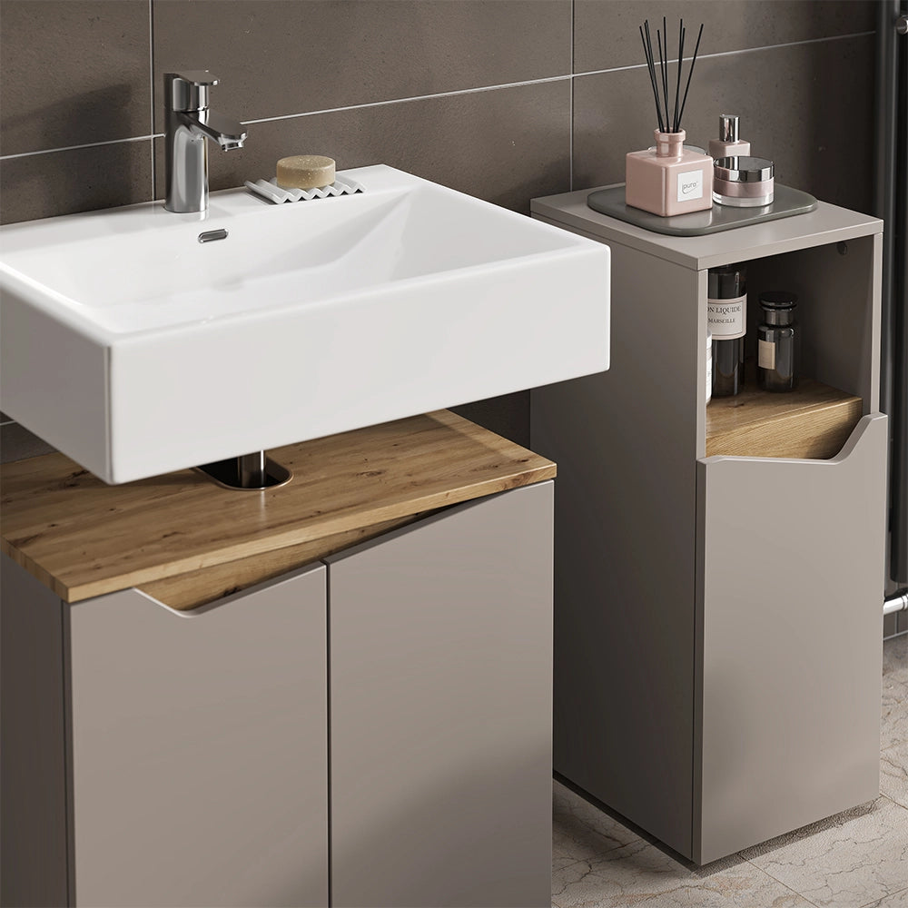 Vicco Combinazione di mobili da bagno Grigio 4 parti