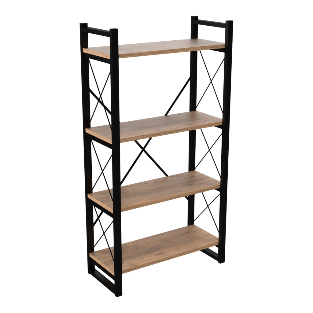 Scaffale a Terra 'Skørping' (AxLxP) 150 x 65 x 30 cm Libreria con 4 Ripiani Mobile Espositore con Telaio in Metallo -