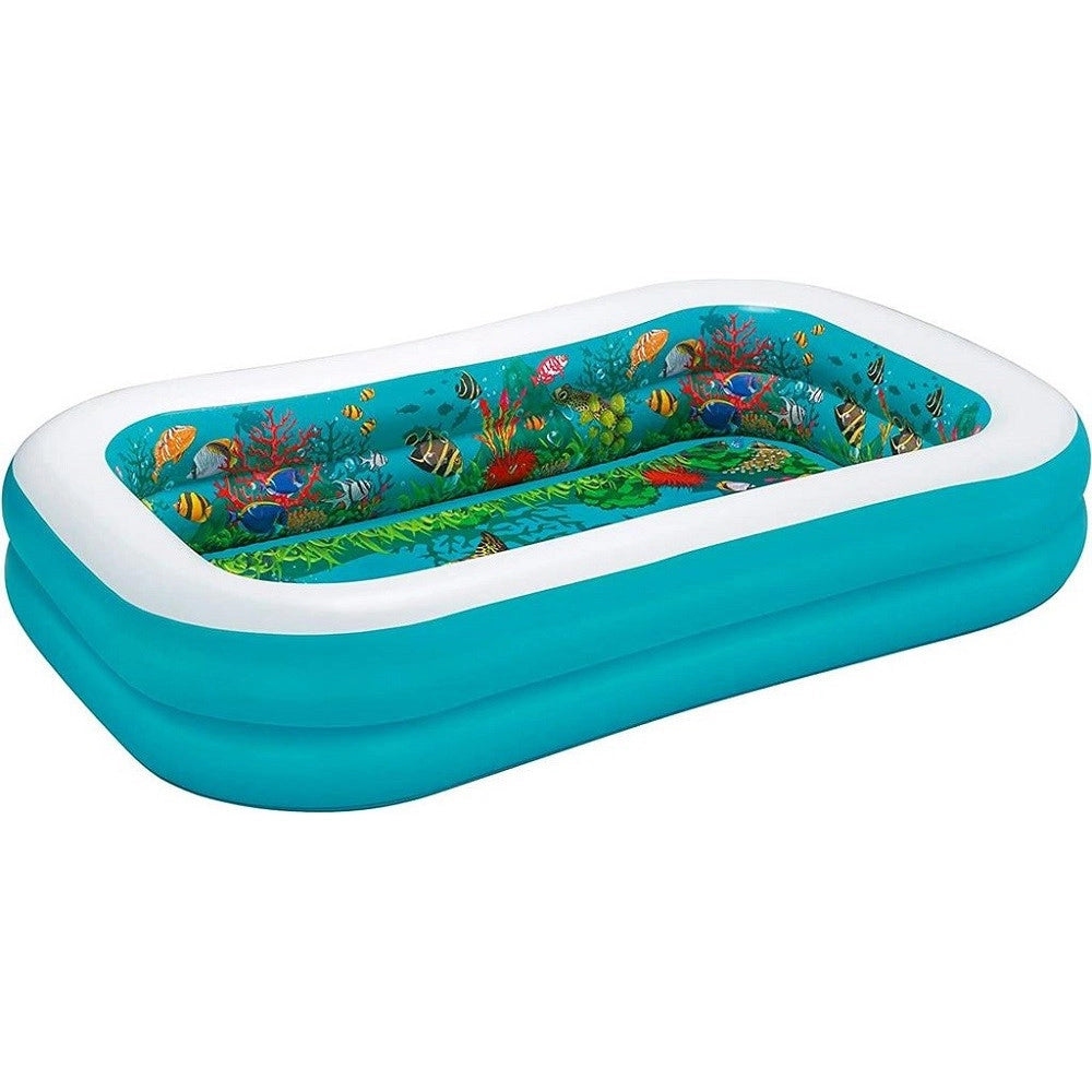 Trade Shop - Piscina Avventura Marina 3d 262x175x51cm Rettangolare 2 Anelli Occhialini 3d 54177 -
