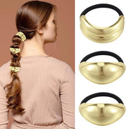 Set di 3 Fasciature per Capelli con Geometria Metallica Retro Brillante in Forma di Ellisse per Trecce di Capelli per Donne con Capelli Spessi.