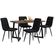 Set tavolo e sedie 117x68x75 cm in MDF noce nero， 5 pezzi moderni