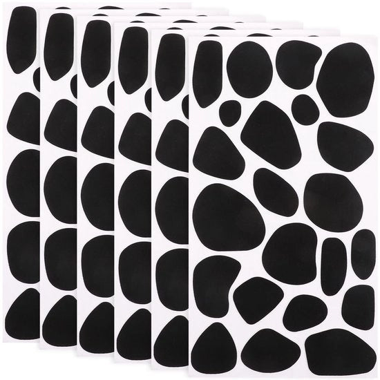 Stickermateriali in Velluto - Autoadesivi - Disegno di Mucca - Dalmatini - Decorazione Creativa - 6 Fogli - Tessuto Irregolare - Stickermateriali Decorativi