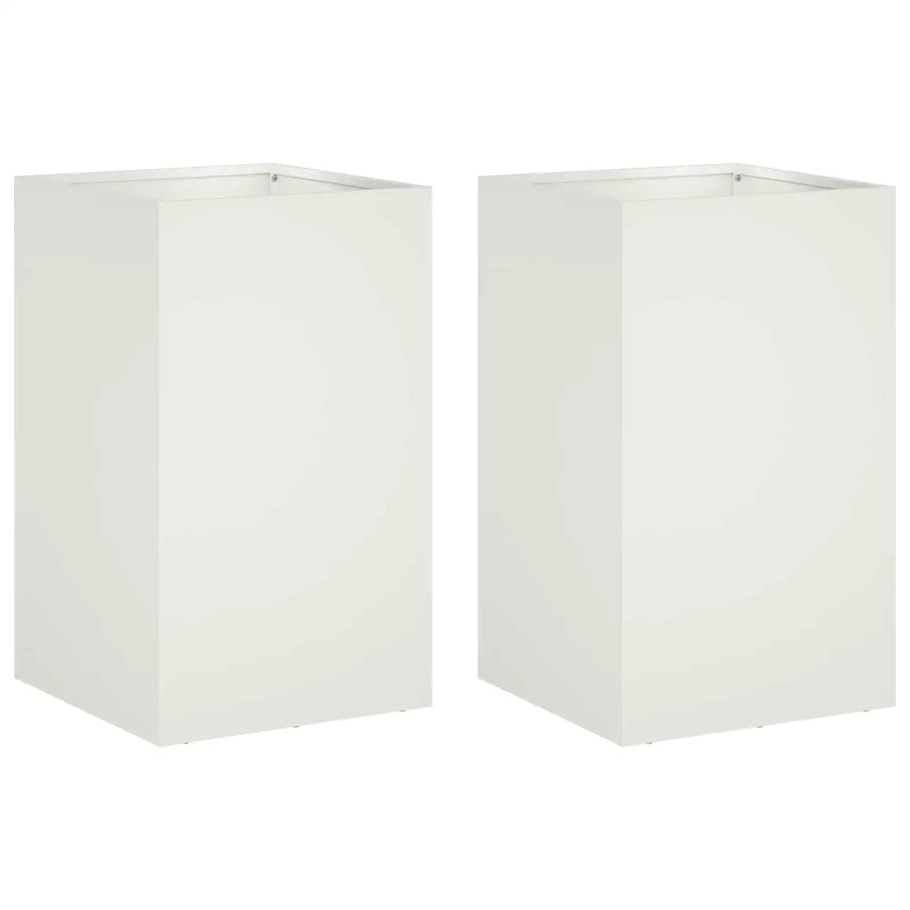 Vaso da giardino 2 pz Bianco 30 x 30 x 40 cm 8005333