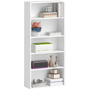 Libreria con 3 Ripiani Aggiustabili ¨C zephmum ¨C 60x24x133,5 cm Bianco