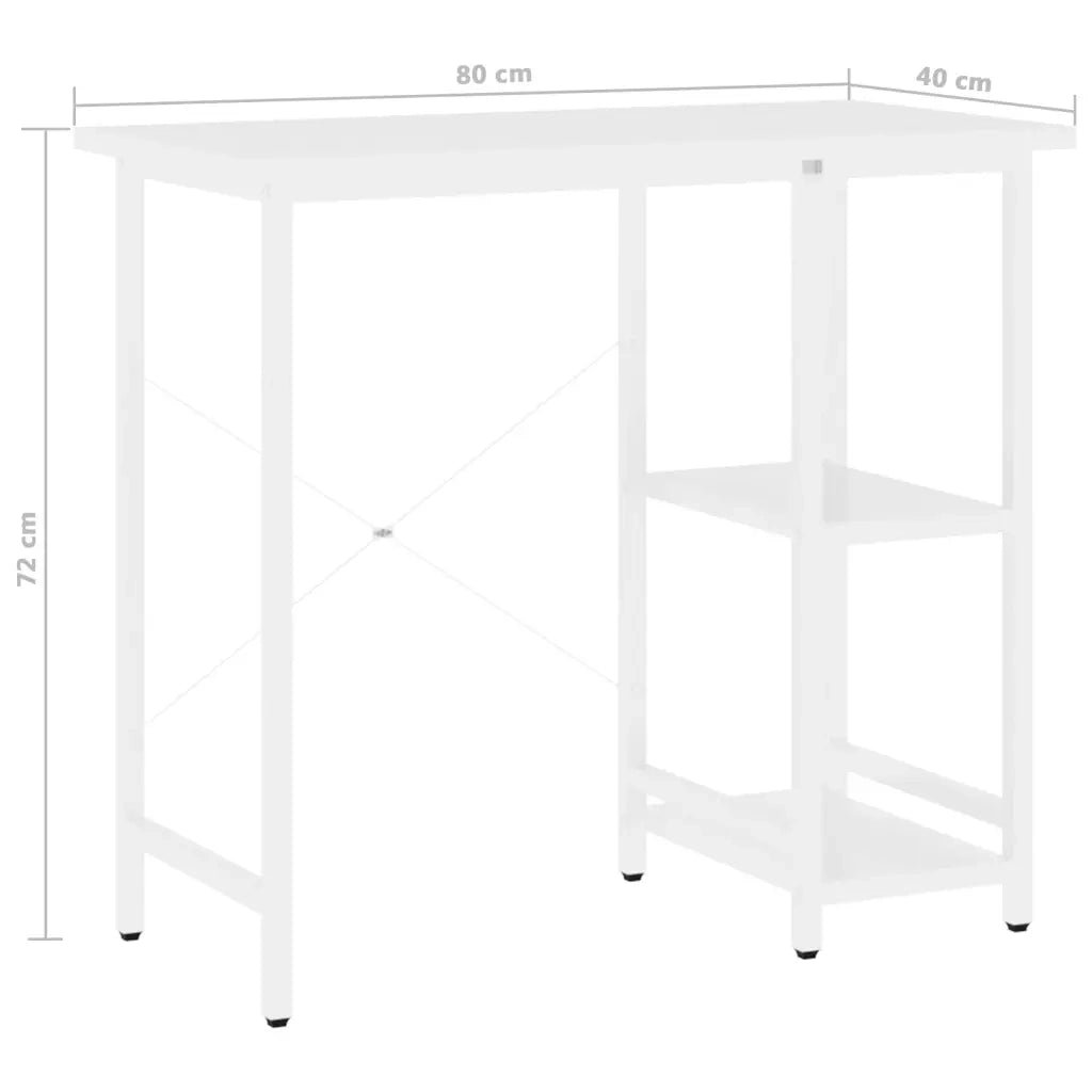 Scrivania per Computer-Scrivanie per ufficio e studio-Scrittoio Bianca 80x40x72 cm in MDF e Metallo