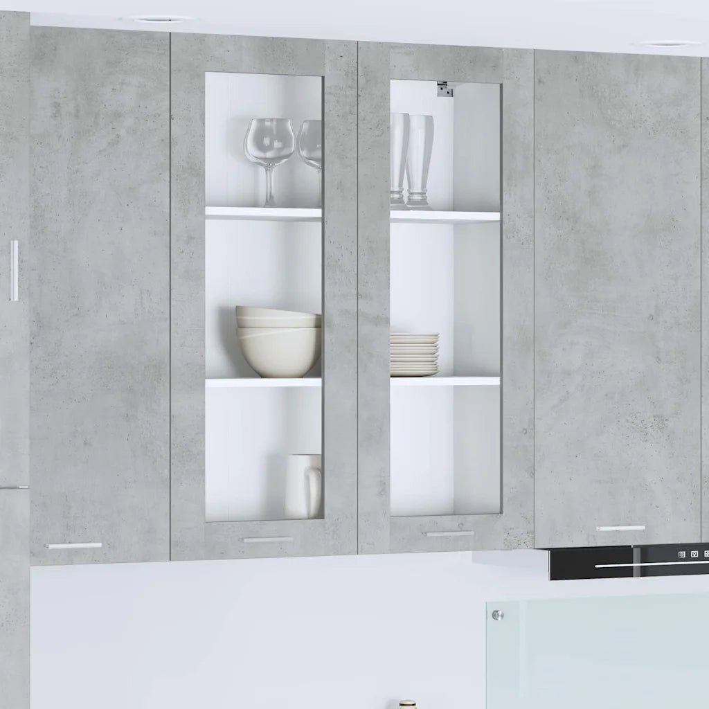 Armadio pensile con porta Grigio cemento 80 x 31 x 100 cm 884397