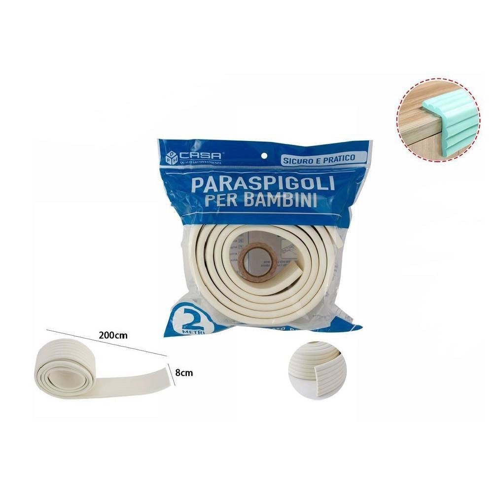 Trade Shop - Paraspigoli Sicurezza Bordo Tavolo Coprispigoli Bianca Bambini Neonati 2mt 69639 -