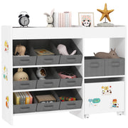 Organizzatore per bambini con 11 cesti ¨C zephmum ¨C bianco 105x30x80 cm