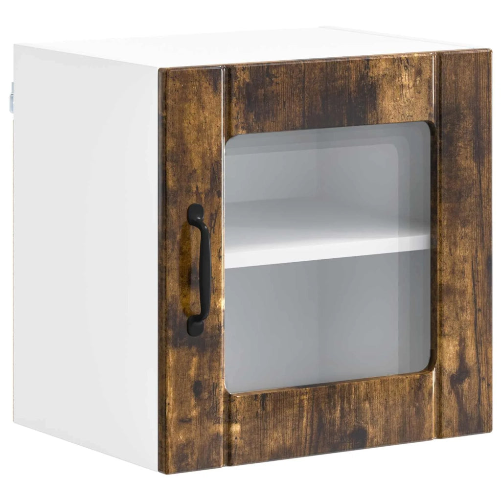 Pensile da cucina | Mobile in vetro da parete LUCCA Rovere Fumo 40 x 31 x 40 cm
