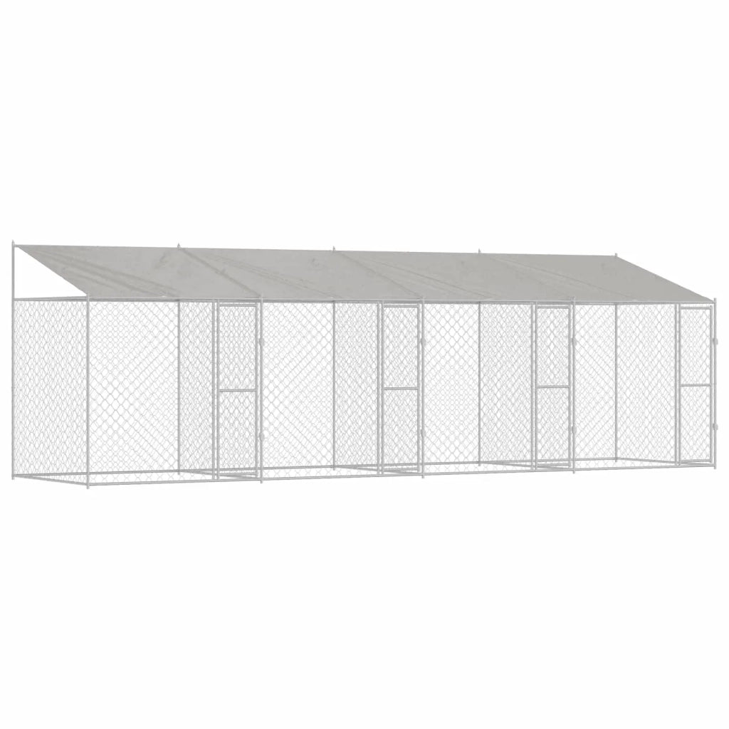 Gabbia per Cani con Tetto Argento 800 x 200 x 256 cm 3368300