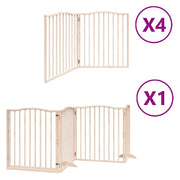 Cancelletto di sicurezza per animali domestici porta pieghevole 12 pannelli legno di pioppo marrone 02_0023136