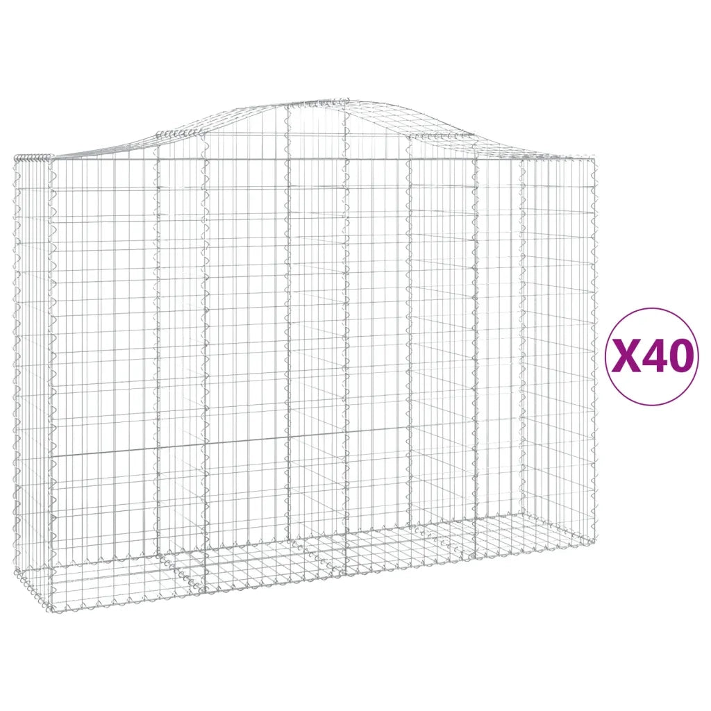 Cesti Gabbioni ad Arco 40 pz 200x50x140/160 cm Ferro Zincato 3145700