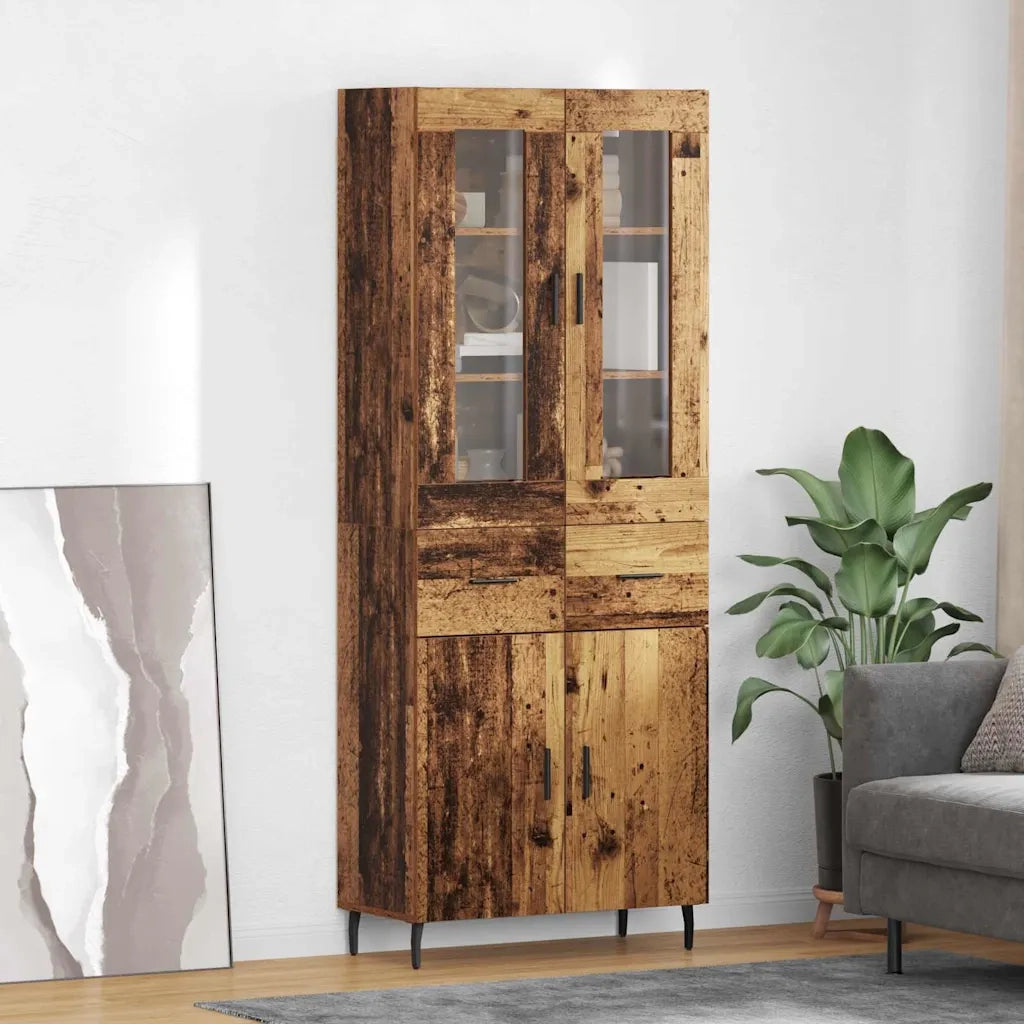 Credenza con cassetto 2 pcs Legno vecchio Legno multistrato