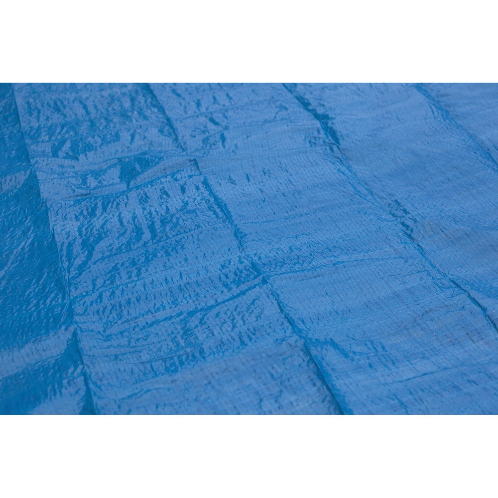 Trade Shop - Tappetino Telo Di Protezione Per Base Fondo Piscina In Pe 488 X 488 Cm Blu Quadrato 58003 -