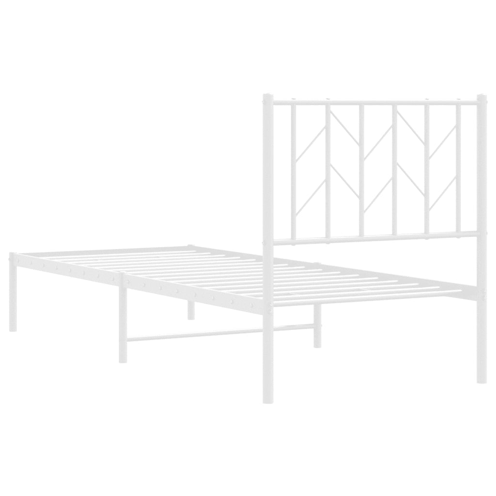 Giroletto senza Materaso con Testiera Metallo Bianco 75x190 cm 374476