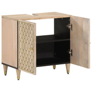 Mobile Lavabo | Armadio Lavabo da Bagno 62x33x58cm in Legno Massello di Mango