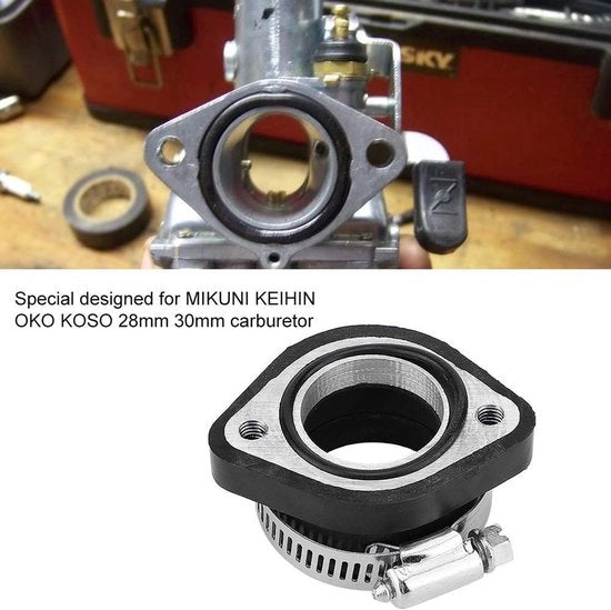 Manifold di Inserzione in Gomma per Motocicletta - Adatto per 28mm 30mm - Nero - Alta Qualità Gomma - Duraturo e Resistente