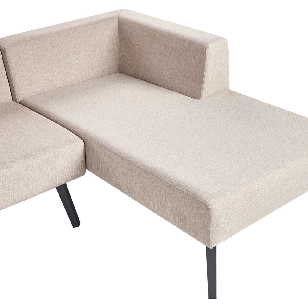 Set di 4 posti a sedere in tessuto beige Struttura in alluminio Mobili da giardino alla moda