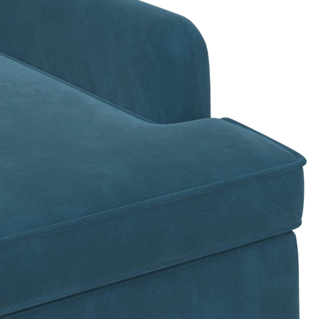 Loveseat con bottoni imbottiti Blu 111 x 65 x 79 cm Velluto 42041852