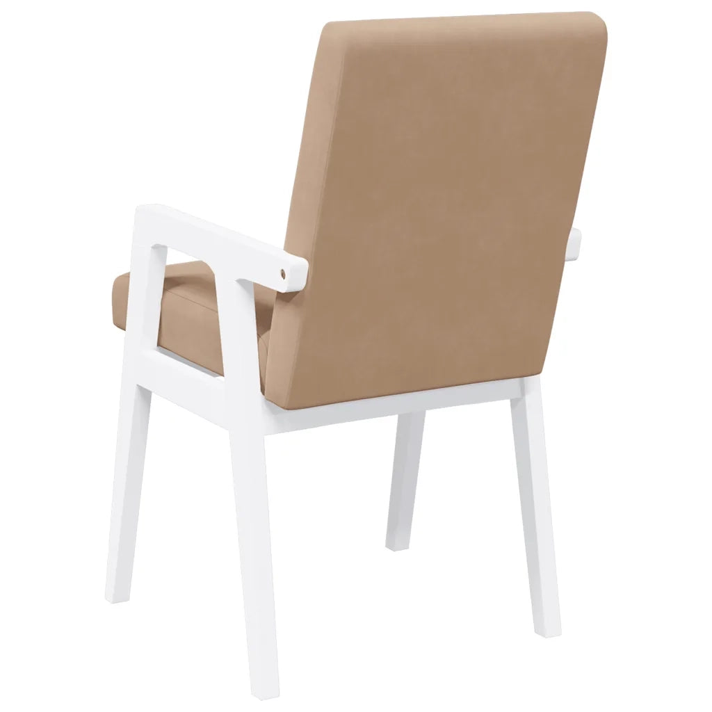 Sedie da Pranzo con Cuscini 2 pz Bianco Legno Massello di Hevea 4102485