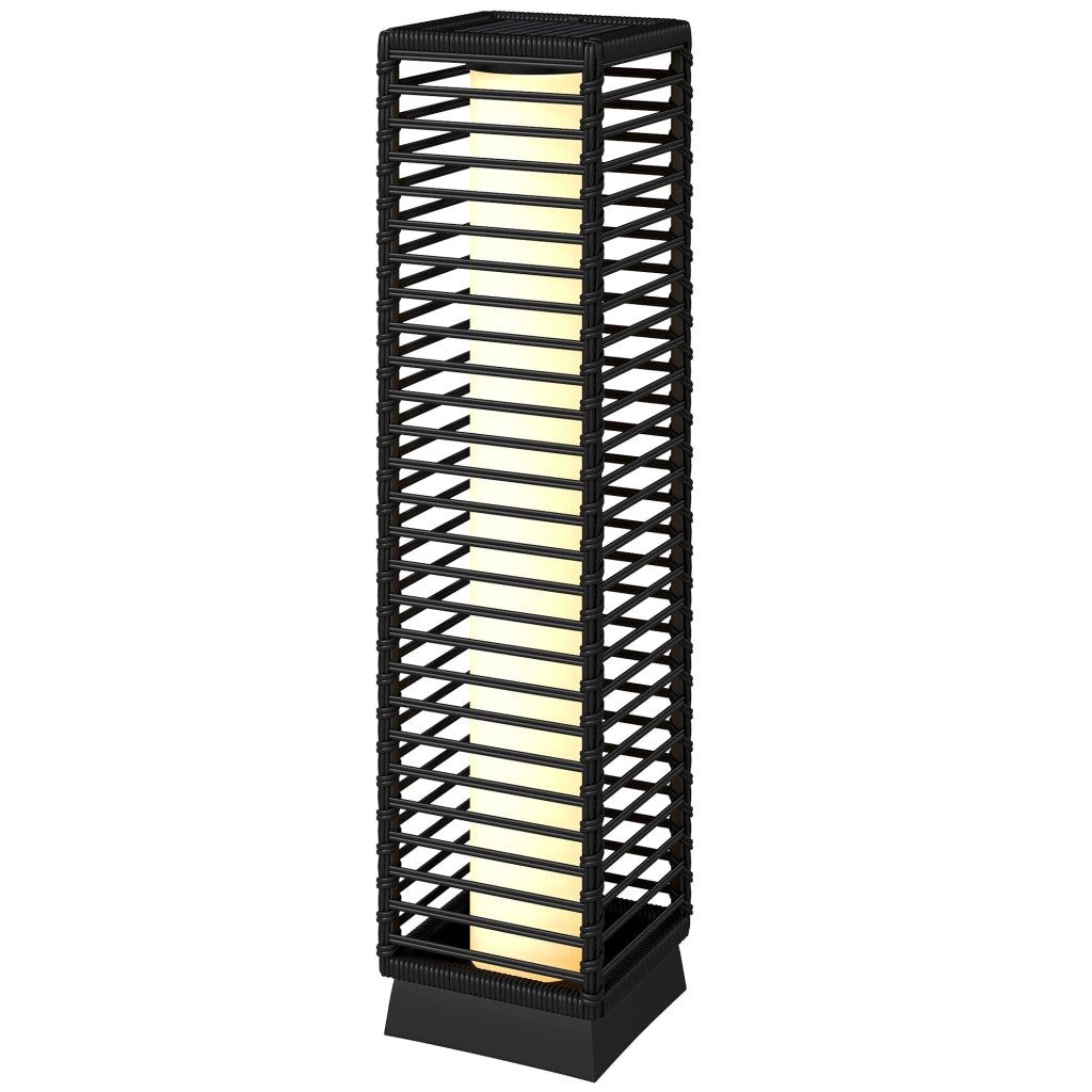Lampada da giardino solare in resina ¨C zephmum ¨C 16x16x68 cm nero