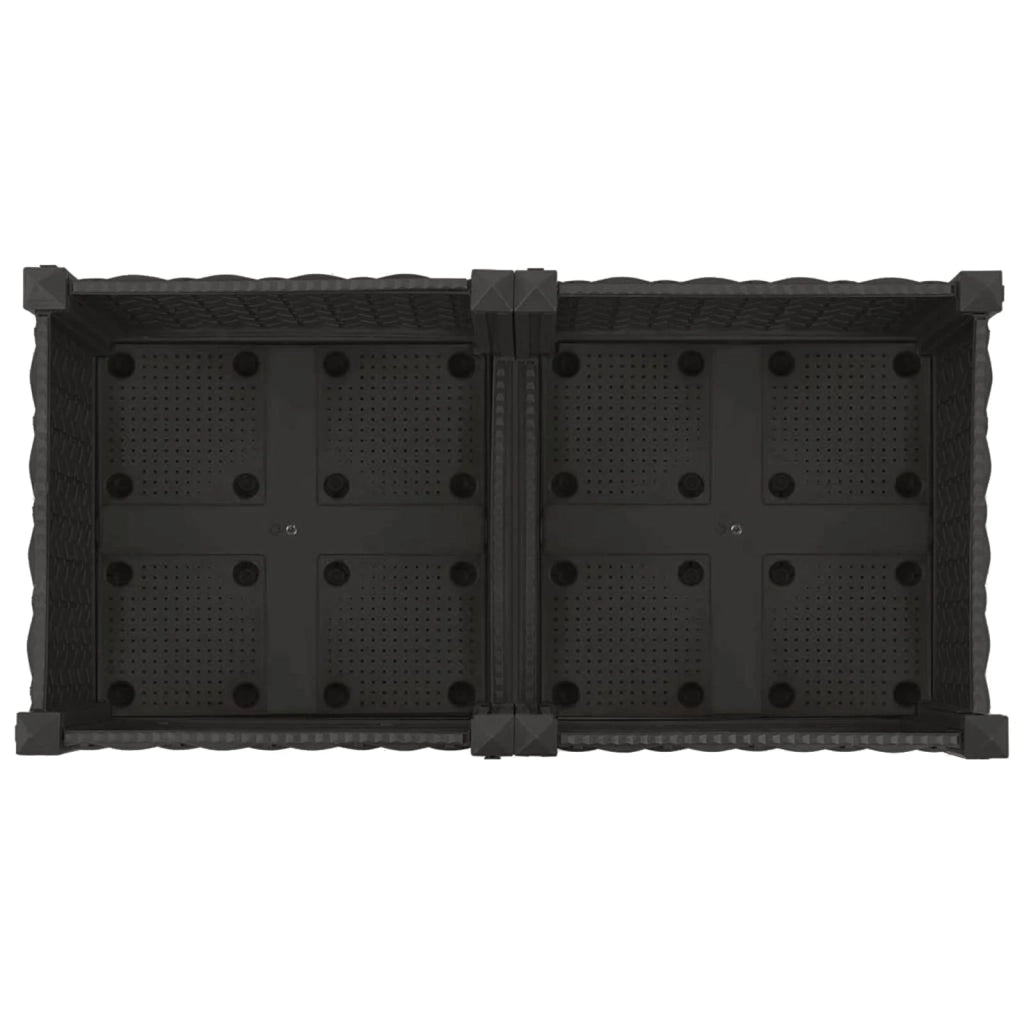 Vaso da Giardino con Ruote Nero 80 x 40 x 29 cm PP 3422955