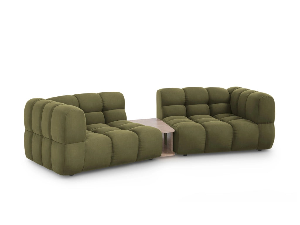 Cosmopolitan Design - Divano modulare "Sky" 2 posti in velluto verde chiaro 