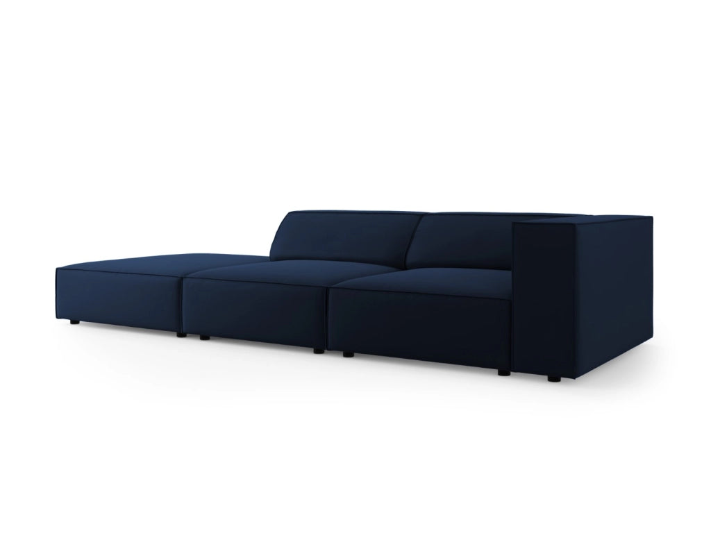 Cosmopolitan Design - Divano sinistro "Arendal" 4 posti in velluto blu reale 