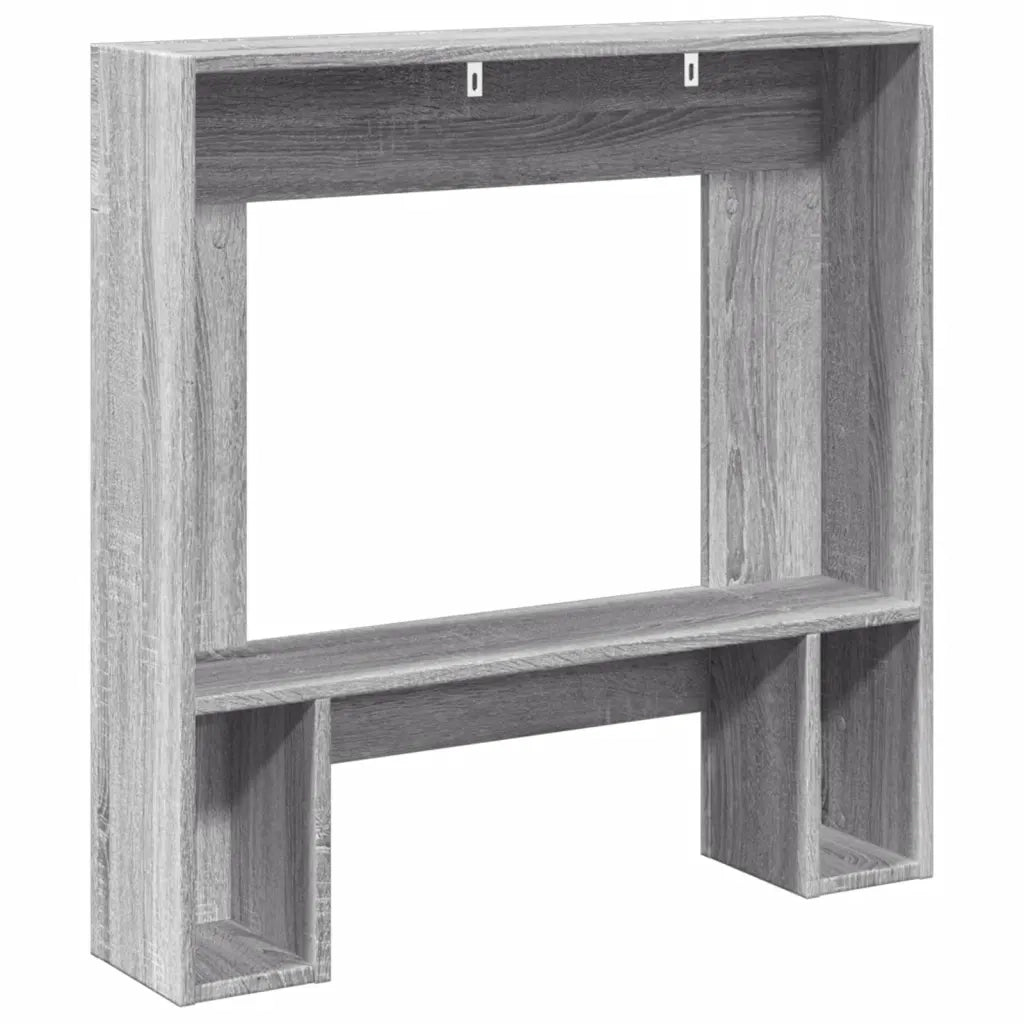 Cornice per Camino-Rivestimento per Camino Grigio Sonoma 81x18x82 cm in Truciolato
