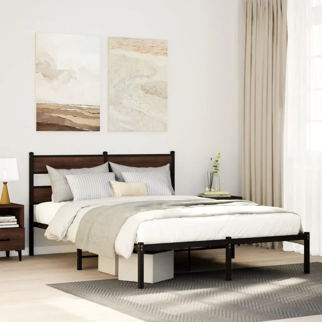 Giroletto senza Materasso con Testiera Rovere Marrone 160x200cm