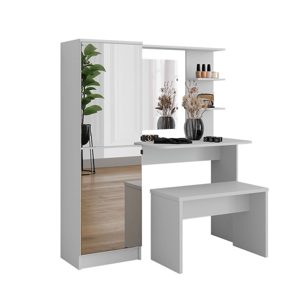 Vicco Tavolo da toilette Bianco 123 x 141.2 cm con panca