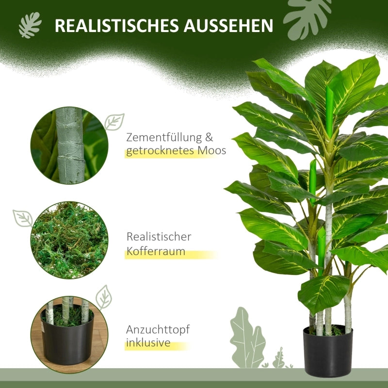 Albero artificiale da 95 cm, pianta artificiale con 33 foglie, vaso per soggiorno