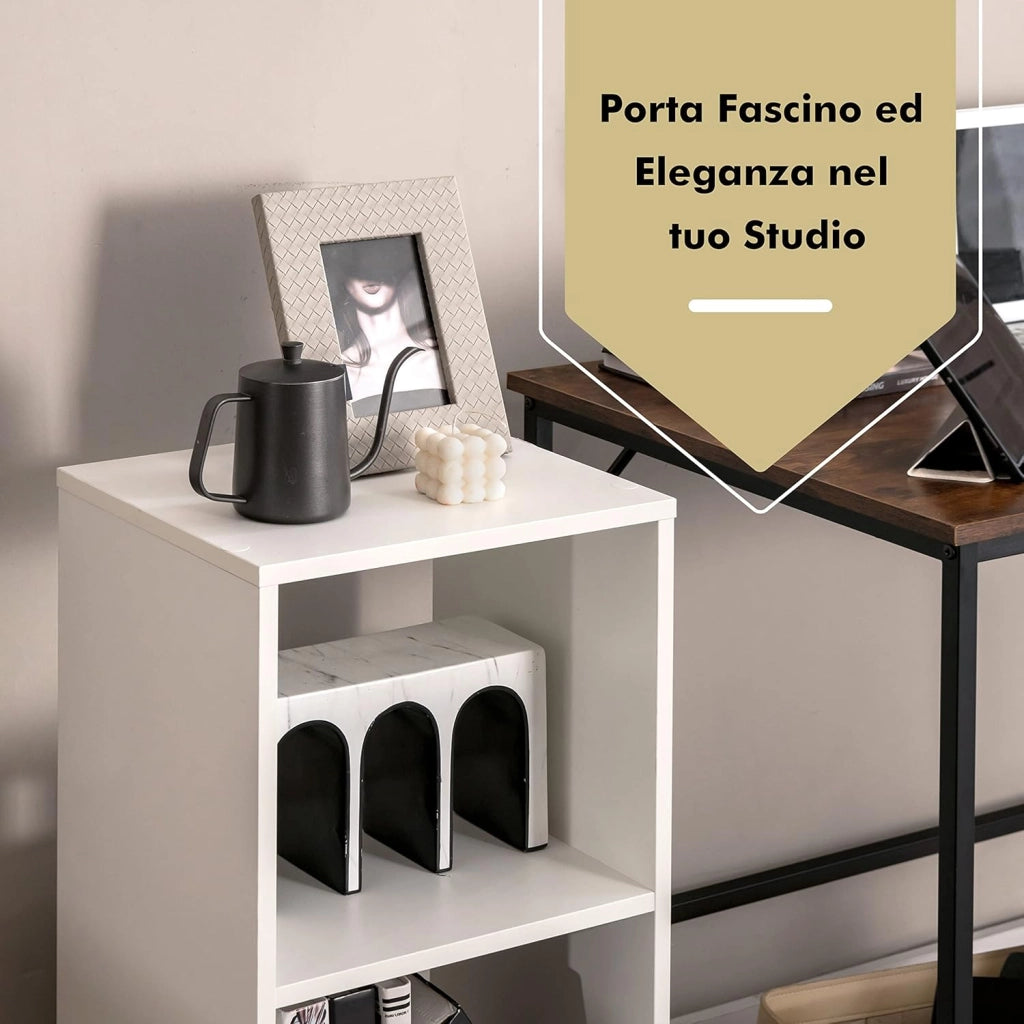 COSTWAY Set di Librerie a 2 Pezzi, Libreria in Legno a 2 Livelli, Scaffale Espositivo con Dispositivo Antiribaltamento, Scaffale Multifunzionale per Soggiorno Studio Ufficio, 38x33x72,5 cm