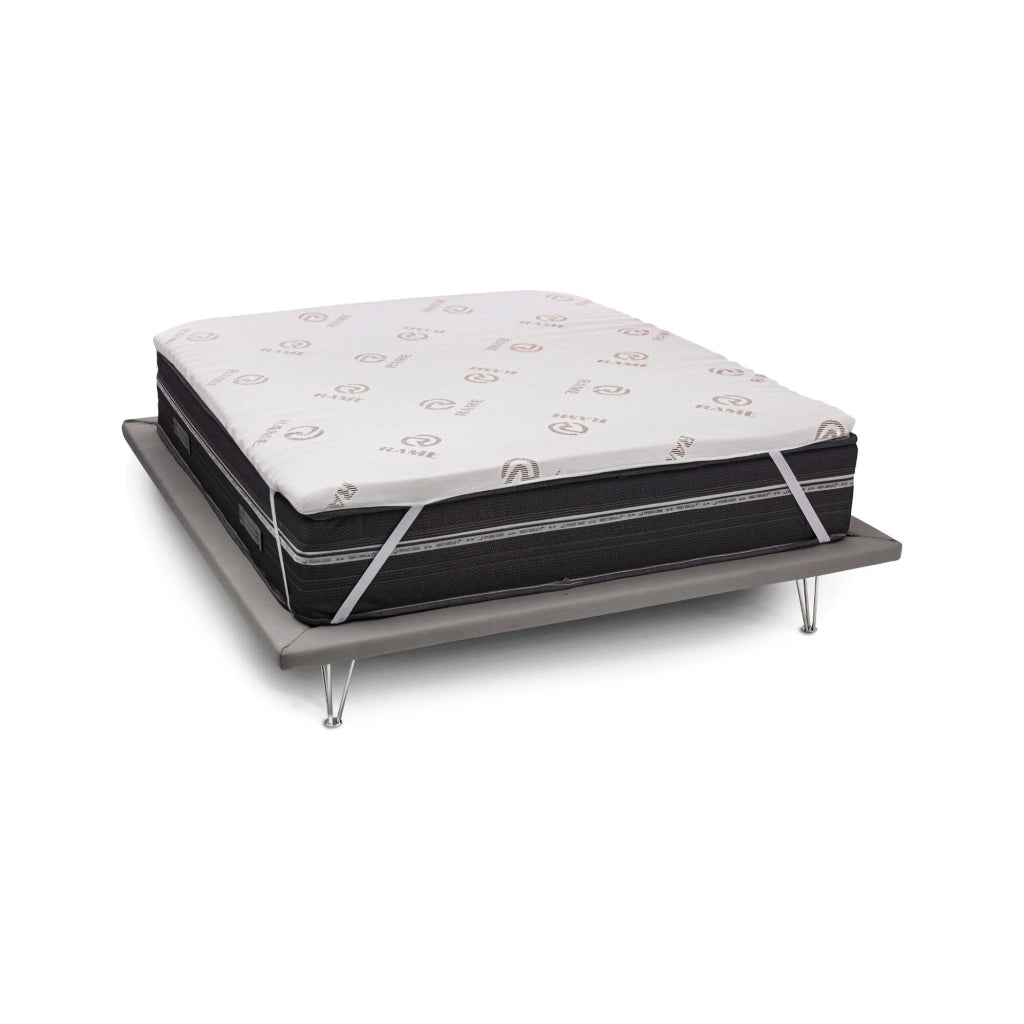 Afella, Topper Matrimoniale Sfoderabile Made in Italy, 190x200x5h cm Bianco