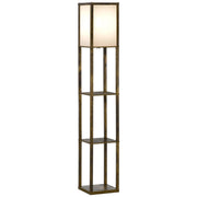 Lampada scaffale libreria ¨C zephmum ¨C MDF bianco e marrone 26x26x160 cm